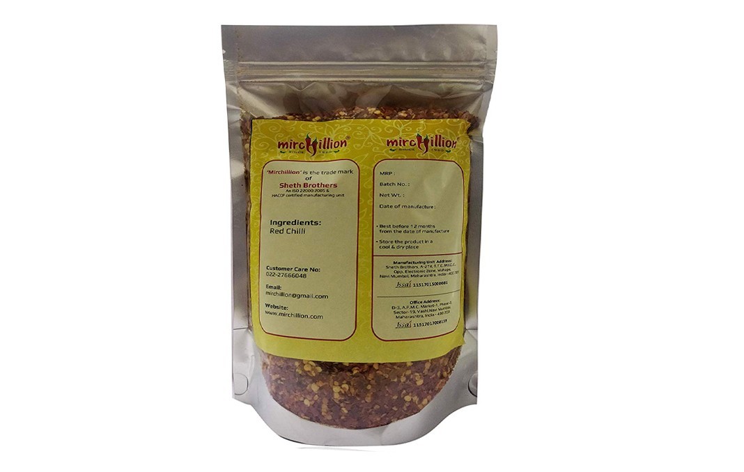 Mirchillion Premium Red Chilli Flakes    Pack  500 grams